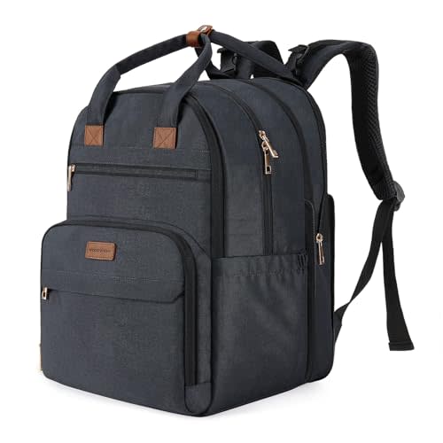 mommore Diaper Bag Expandable Large Baby Bag for 2 Kids/Twins with Wet&Dry Pocket, Travel Diaper Backpack for Mom Dad, Changing Pad, Luggage Strap