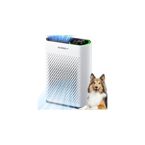 Air Purifier for Large Room, Cleans 2,400 ft² in 30 Mins, 3-Stage True HEPA, 360° Airflow, Large Touch Display Control, Real-Time Air Quality (PM2.5) Display, Ultra-Quiet 20dB Sleep Mode, HAP602 White