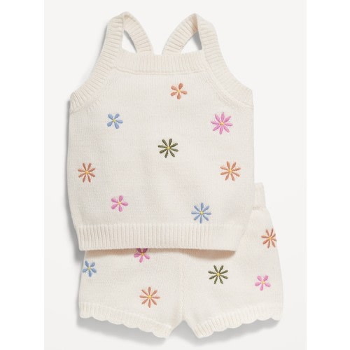 Sleeveless Sweater-Knit Tank and Shorts Set for Baby
