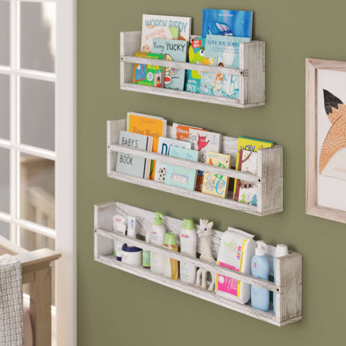 Demarkus 3 Piece Paulownia Solid Wood Floating Shelf, 24-30-36'' Multisize Wall Shelves | Wayfair