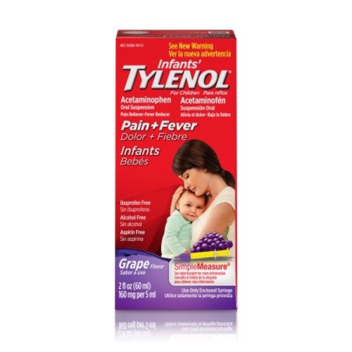 Infants' TYLENOL® Oral Suspension, Fever Reducer and Pain Reliever, Grape, 2 fl oz
