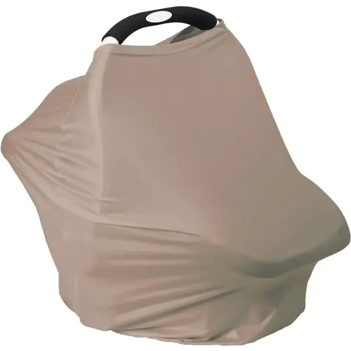 Breathable Car Seat Cover for Babies – Multi-Purpose Soft Rayon Nursing Cover for Breastfeeding, High Stretchy Infant Carseat Canopy, Stroller Cover (Smooth Rayon, Mocha Natural)