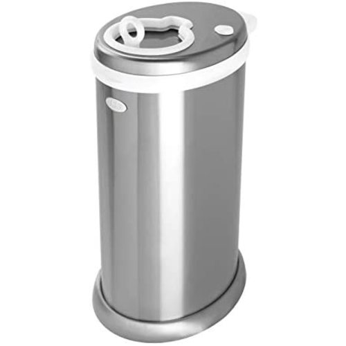 Ubbi Steel Odor Locking, No Special Bag Required, Money Saving, Modern Design, Registry Must-Have Diaper Pail, Chrome