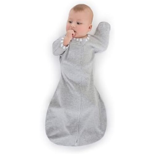 SwaddleDesigns Transitional Swaddle Sack, Arms Up Half-Length Sleeve Mitten Cuff, Most Gradual Transition Swaddle for Newborn