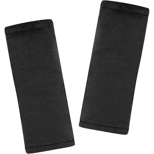 SWESEN Baby Car Seat Belt Covers for Boys and Girls, Carseat Shoulder Padding, Soft Car Seat Neck Cover, Mink Car Seat Straps Shoulder Pads, Solid Colour Stroller Strap Cover for Baby Kids, Black
