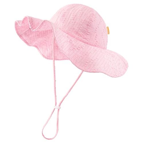 HONGTEYA Baby Sun Hat Toddler Girls Infant Beach Outdoor Summer Hat Wide Brim UPF 50+ Sun Protection