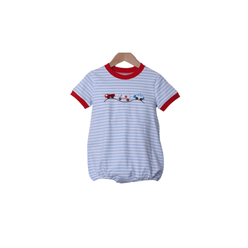 Embroidered First Responders Blue Stripe Bubble
