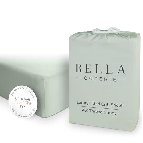 Bella Coterie Luxury Bamboo Viscose Crib Sheet | Organically Grown | Ultra Soft | Cooling for Better Sleep | Deep Pocket Fitted Sheet for Crib & Toddler Mattress | 100% Organically Grown [Sea Glass]