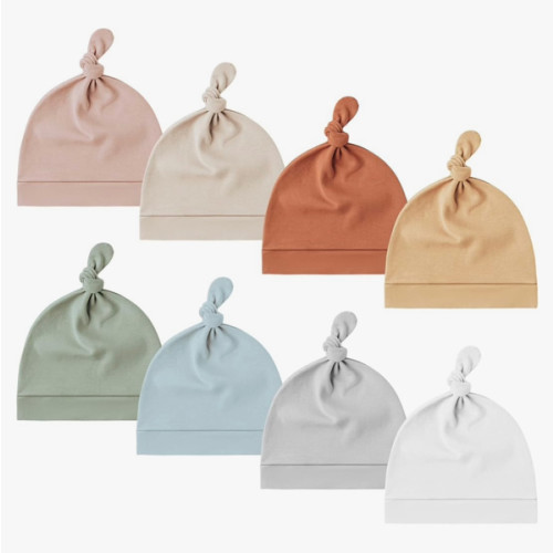 Konssy 6&8 Pack Baby Newborn Beanie Hat for Infant Girl Boy 0-6 Months