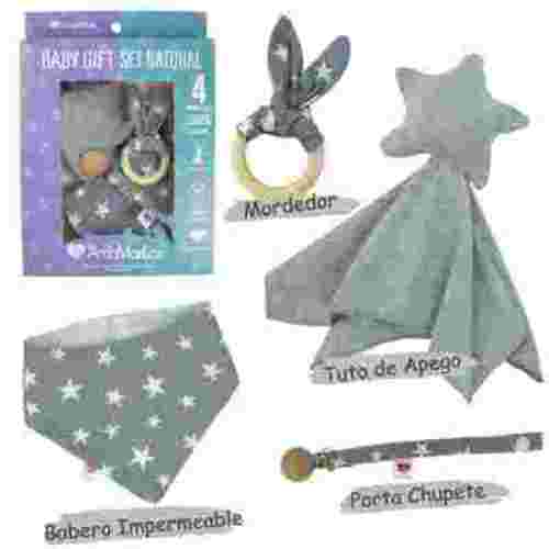 Amamantas Newborn Layette Gift Sets, Gray, For Baby Shower, 4-Piece