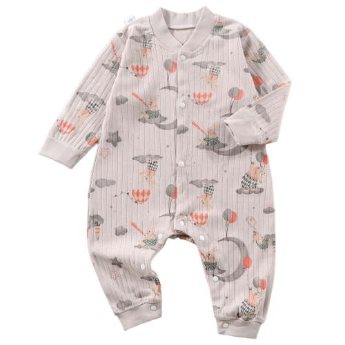 Emitonse Girls Jumpsuit Baby Boy Rompers Baby Bodysuit Baby Pure Long Sleeved Newborn Toddler Clothes Boys Casual Girls Baby Romper Pajamas Crawling Clothes Size 6-9 Months,Light Gray