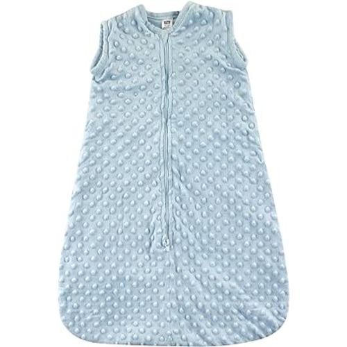Hudson Baby Unisex Baby Plush Sleeping Bag, Sack, Blanket, Light Blue Dot Mink, 0-6 Months