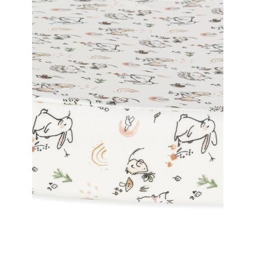 Under The Nile Organic Cotton Bassinet Sheet - Woodland Babies, 28" x 18"