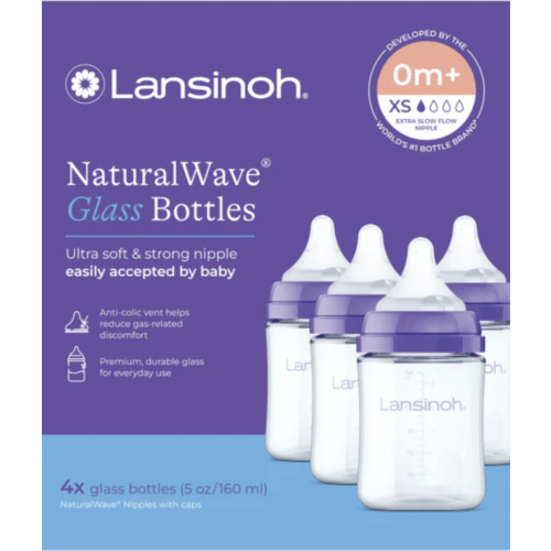 Glass Baby Bottles 5oz (4 pack) Newborn 0+