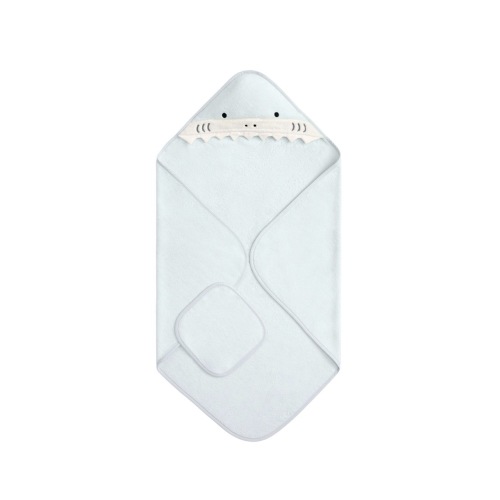 Super Soft Animal Baby Hooded Towel & Washcloth Collection, Shark