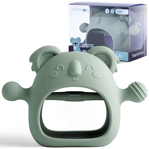 Koala Teething Toys for Babies 3+ Months, Never Drop Silicone Teether for Babies 6-12 Months, BPA Free Baby Teether for Sucking Needs and Soothing Sore Gums, New Mom Gift (Sage)