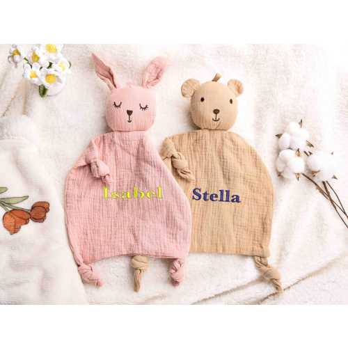 Embroidered Baby Lovey: Personalized Cotton Comforter, Newborn Gift
