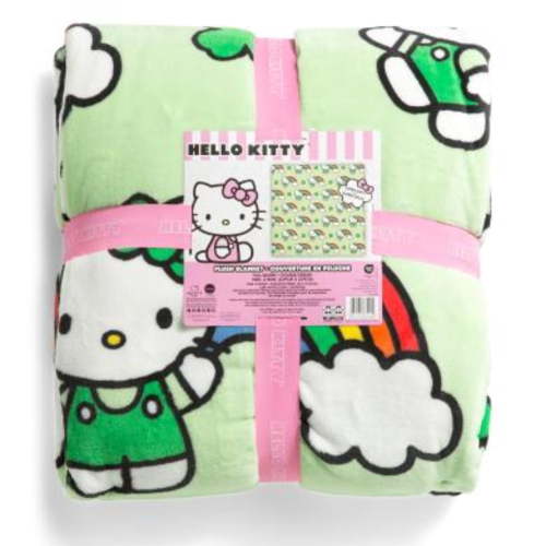 Hello Kitty Plush Lucky Rainbow Blanket 90"X90"