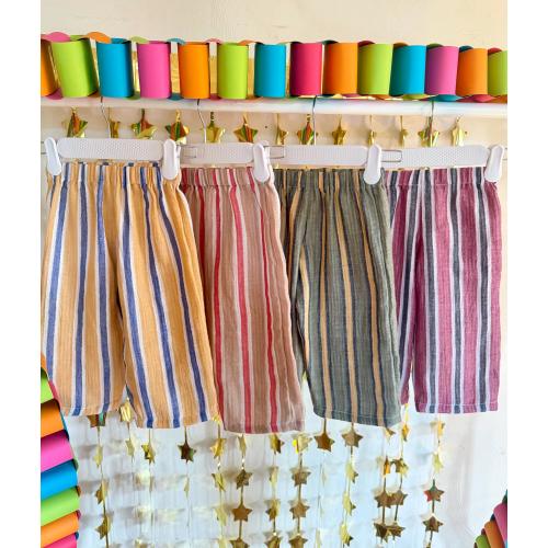 100% Cotton Striped Baby Pants | Neutral Toddler Clothing, Organic Style, Handmade Kids Outfit