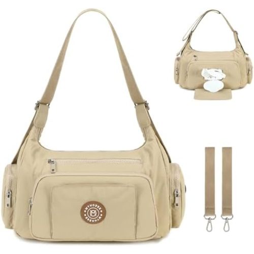 Puffer Crossbody Bags for Women Mom Large Diaper Bag Purse with Wipes & Trash Dispenser Cross Body Purses Messenger Bags