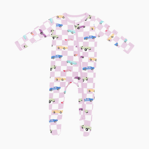 Kyte Baby Printed Zipper Footie - Sparkles And Speed, Newborn