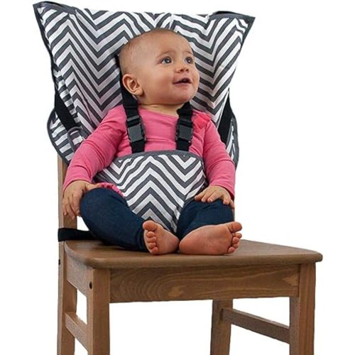 The Original Easy Seat Portable High Chairs for Babies and Toddlers - Quick, Easy, Convenient Cloth Travel High Chair - Fits in Your Hand Bag for a Happier, Safer Infant/Toddler (Chevron)