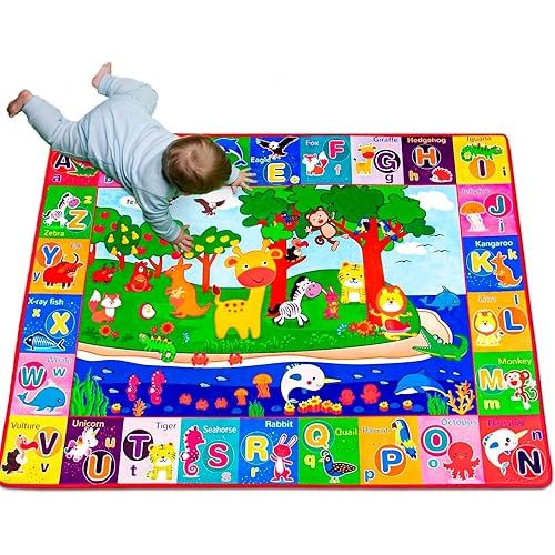 teytoy Baby Cotton Play Mat, Crawling Mat for Floor Mat Large Super Soft, Extra Thick (0.6cm), Plush Surface Foldable Non-Slip Non-Toxic