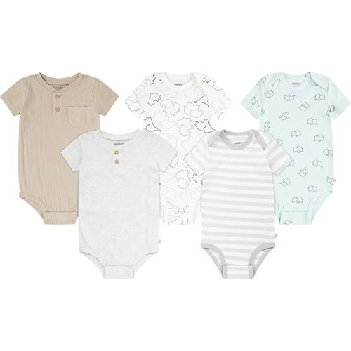 HUGGIES unisex-baby 5-pack Elevated Bodysuit