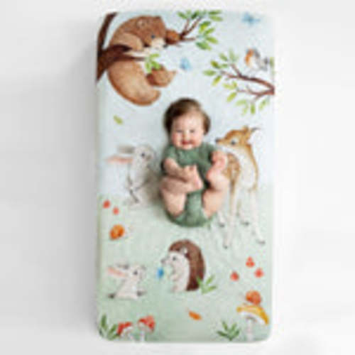 Enchanted Forest woodland crib sheet by Rookie Humans