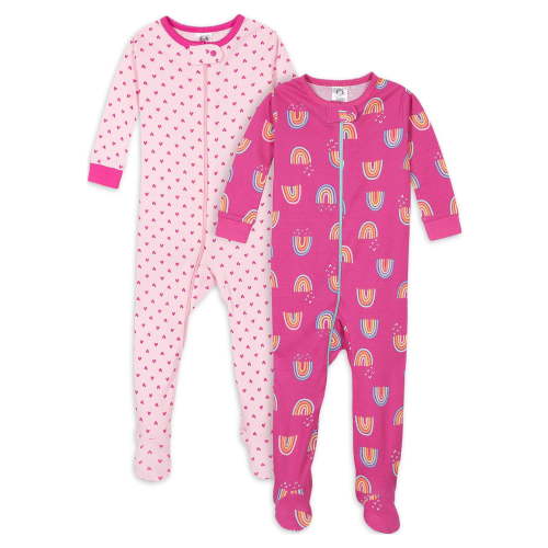 Gerber Baby & Toddler Neutral Snug Fit Footed Cotton Pajamas, 2-Pack, Sizes 0/3 Months - 5T