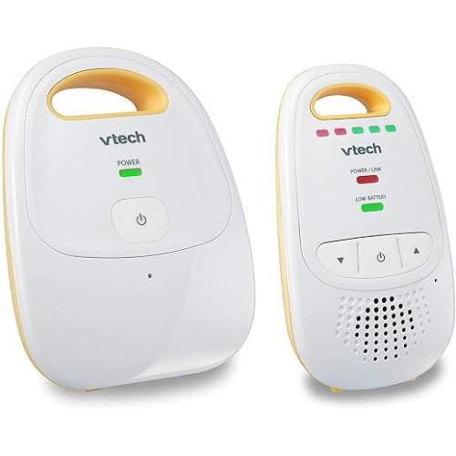 VTech Audio Baby Monitor — No Static DECT 6.0, No WiFi, Hack-Proof | 8Hr Battery, Belt Clip, 1000ft Range, 5-Level Sound Indicator | DM111