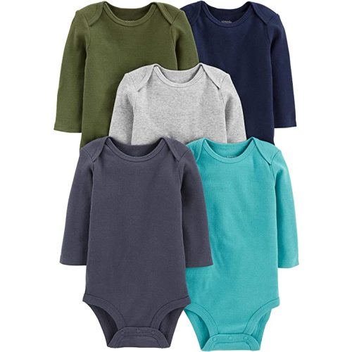 Amazon.com: Simple Joys by Carter's Baby Boys' Long-Sleeve Bodysuit, Pack of 5 : Clothing, Shoes & Jewelry