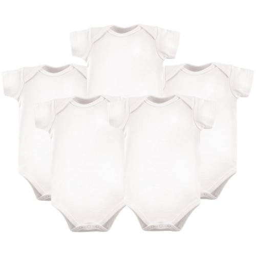 Luvable Friends Cotton Bodysuits 5pk, White