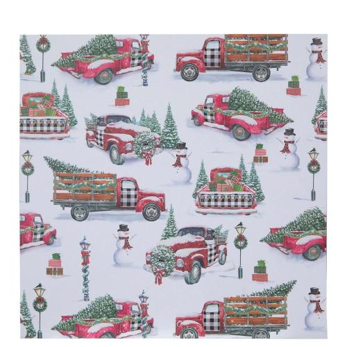 Christmas Trucks Scrapbook Paper - 12" x 12"