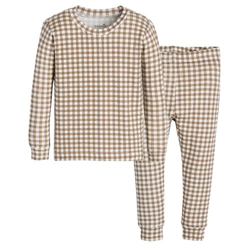 moimoln Plaid Check Soft Cotton Modal 6M-8Y Baby Toddler Long-Sleeve Snug-Fit Pajama Sleepwear Daily