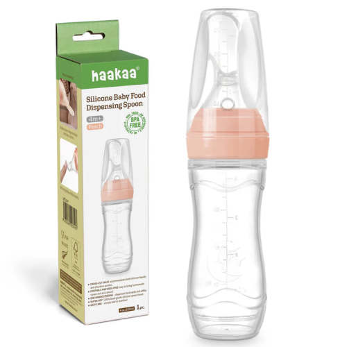 HAAKAA SILICONE BABY FOOD SPOON | PEACH