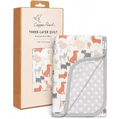 Rufus Copper Pearl Three-Layer Blanket: Soft Quilts for Boys & Girls | Breathable, Cozy Toddler Blanket | Newborn Quilt | 46x46 Premium Polyester/Rayon