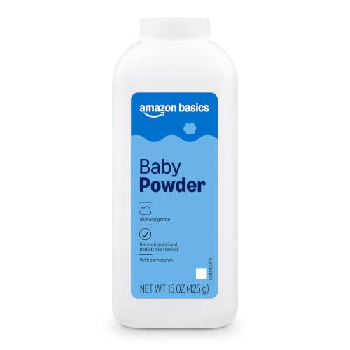Amazon Basics Cornstarch Baby Powder, Hypoallergenic, 15 oz, 1 Pack