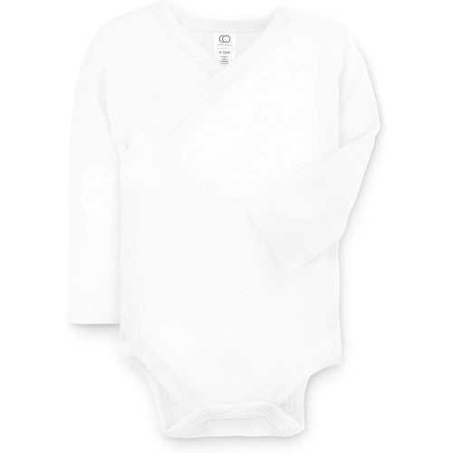 Colored Organics Baby Organic Cotton Kimono Bodysuit - Long Sleeve Infant Side Snap One Piece - Boys and Girls Clothing