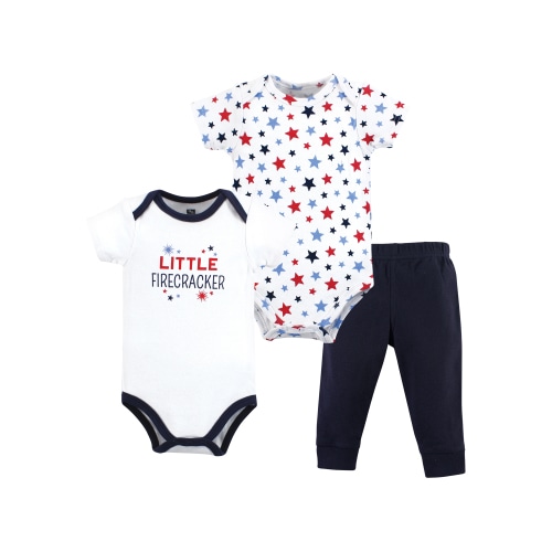 Hudson Baby 2 Cotton Bodysuits and Pant Set, Newborn- 24 Months