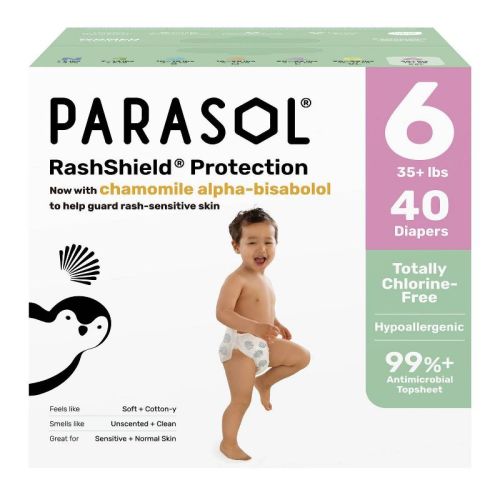 Parasol Chlorine-Free Diapers with RashShield Protection - Size 6 - 40ct