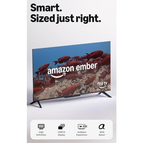 Amazon Ember 32" 2-Series with Fire TV (newest model), HD smart TV with Alexa Remote, fast streaming, Dolby Audio, Ambient Experience, free and live TV, find shows faster with Alexa+