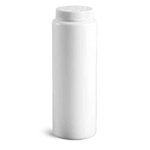 SKS Bottle & Packaging 8 Oz Plastic Powder Dispenser Bottles - White HDPE with Sifter Caps, Easy-Fill Wide Opening, Durable Construction, Ideal for Body Powders, Crafts, Cleaners, 12 Pack