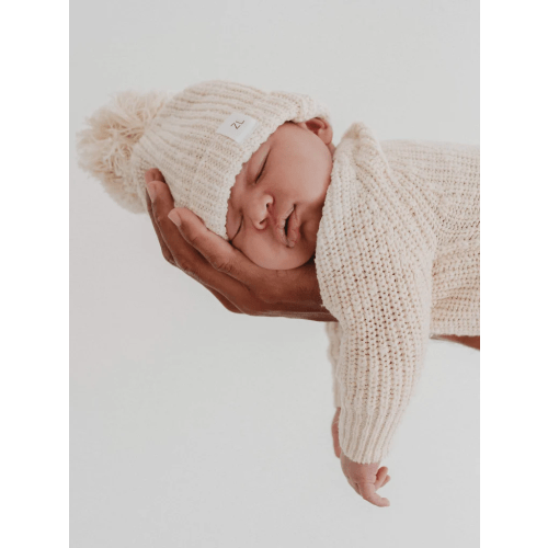 Ziggy Lou Beanie - Chunky Textured Honey 0-3 months