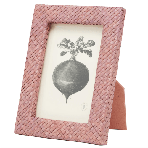 Hudson & Vine Uvita Woven Pandan Picture Frame, 4x6, Vintage Rose
