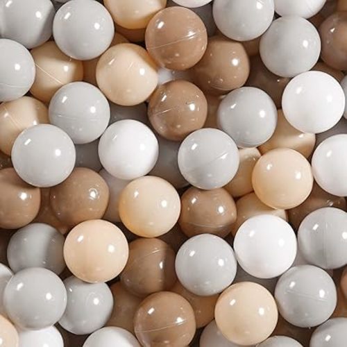 GOGOSO Balls for Ball Pit - Plastic Ball for Toddlers 1-3, Baby Kids Ball Pool Decoration 50 100 200 300 500 1000 (Grey+Coffee+ Beige+White, 200 Balls)