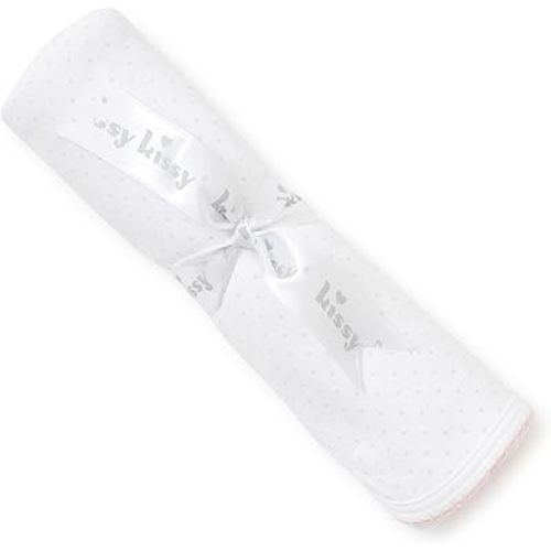 kissy kissy Baby Girls New Kissy Dots Print Blanket, White/Pink, One Size