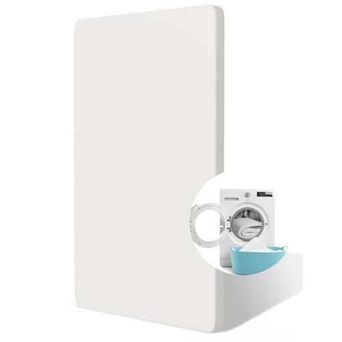 BABELIO Crib Mattress Topper, 100% Machine Washable Breathable Silicone Foam Toddler Mattress Topper Pad, Zipper Cover, 52" x 27" x 1", Fits Standard Size Cribs & Toddler Beds