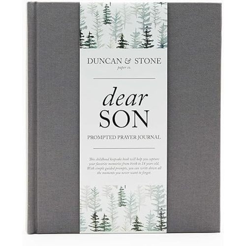 New Boy Mom Gifts - Childhood Memory Book For Milestones - Mom and Me Journal w/Prompts, Photos & More - Newborn Keepsake Gifts (Grey, 230 Pages)
