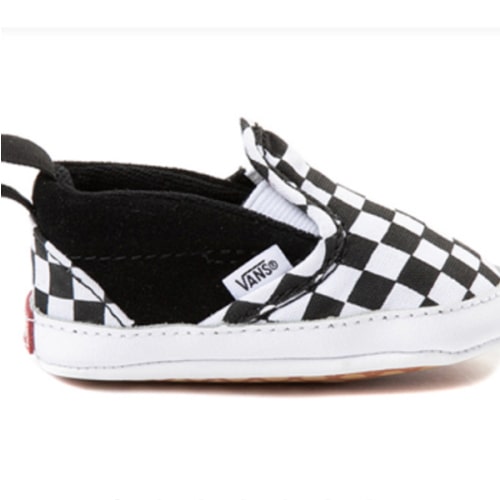 Vans Slip-On V Checkerboard Crib Shoe - Baby - Black / White | Journeys
